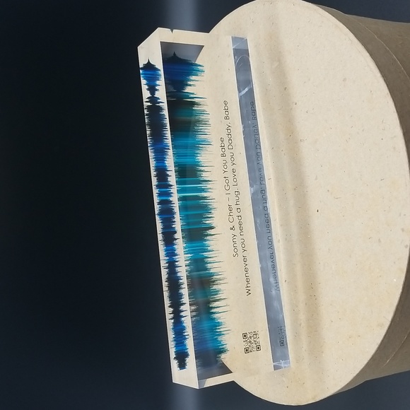Hand Crafted Acrylic Soundwave Art with Scannable Qr Code with Sonny & Cher Song - Picture 2 of 10